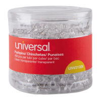 Universal Clear Push Pins, Plastic, 3/8", 400/Pack